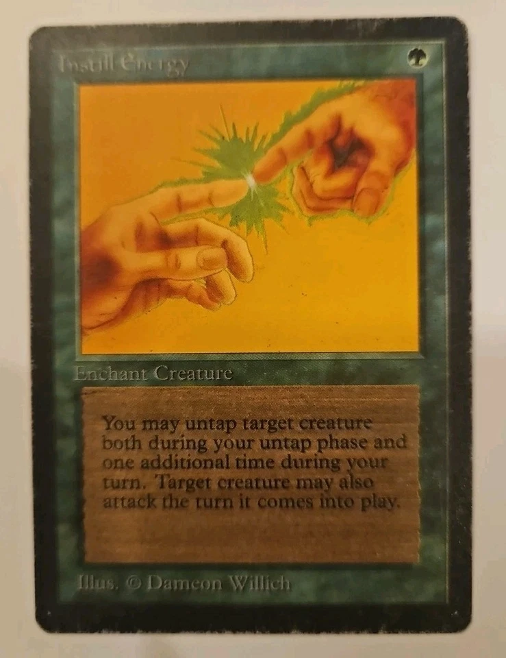 Magic The Gathering Instill Energy BETA x1 Moderate Play MP English Free Ship - Image 1 of 2