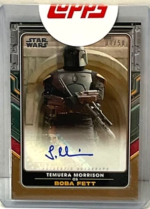 2022 STAR WARS THE BOOK OF BOBA FETT TEMUERA MORRISON AUTO #/50 BOBA FETT - Picture 1 of 2