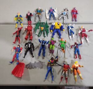 21 Vtg 1990's Action Figures Lot Marvel Toy-Biz With Mini Figures