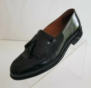 Bostonian Classics Loafers Black Leather Round Toe Tassel Kiltie Shoes Size 9W - Picture 1 of 12