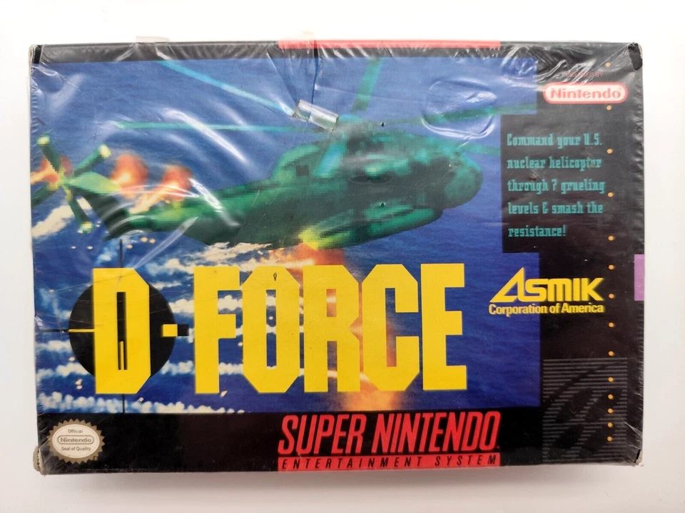 D-Force (Super Nintendo SNES, 1991) BRAND NEW Factory Sealed H-Seam! Tears NTSC - Image 1 of 4