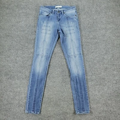 Pantalones de mezclilla Artisan De Luxe para mujer talla 26 azules ajustados desgastados tiro medio adulto Foto 1 de 4