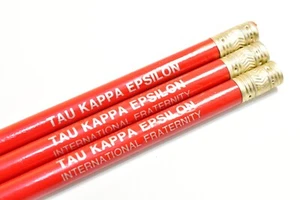 3 Tau Kappa Epsilon International Fraternity Red Unused Pencils - Picture 1 of 6