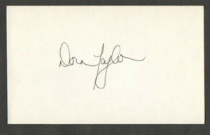 Dorn Taylor 3x5 signed auto autographed index note card Pirates Orioles