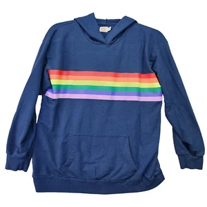 Wonder Nation Youth XL 14-16 Sweatshirt Hoodie Pride Rainbow Dark Blue Lightweig - Picture 1 of 12