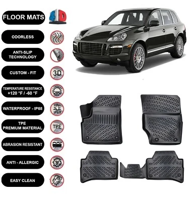 Alfombrillas forro para Porsche Cayenne (2007-2010) impermeables moldeadas en 4D 4 un. Foto 1 de 4