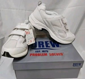 New DREW Mens Size 12 6E Lightning II Hook & Loop Sneaker, Leather Walking Shoes - Picture 1 of 19