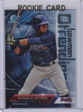 RONALD ACUNA JR. ROOKIE CARD Atlanta Braves Baseball 2018 Bowman # TRENDING RC