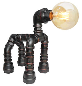 Vintage Retro LED Dog Style Industrial Water Pipe Robotic Table Desk Lamp M0186