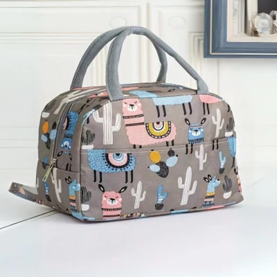 Large Waterproof Alpaca Print Travel Toiletry Bag - Makeup & Essentials Organize - Image 1 of 4