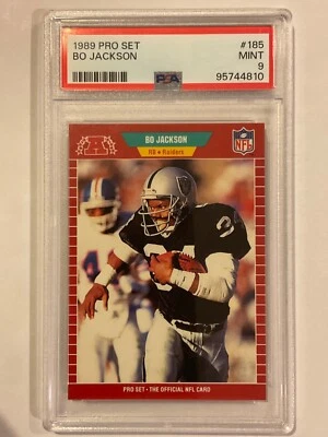 BO JACKSON 1989 PRO SET TARJETA DE FÚTBOL AMERICANO #185 - LOS ANGELES RAIDERS PSA 9 Foto 1 de 2