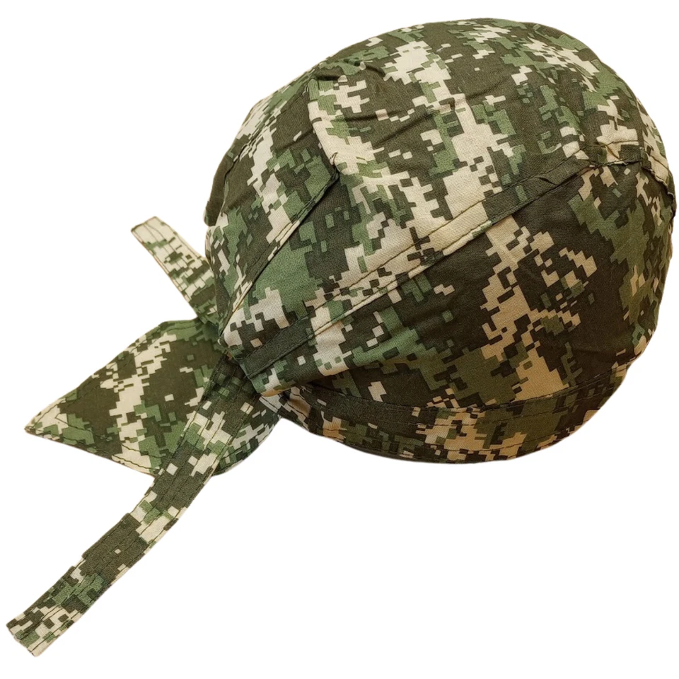 Camouflage Durag Skull Cap Head Wrap Biker Motorcycle Du Do Camo Bandana Dew Rag - Image 1 of 3
