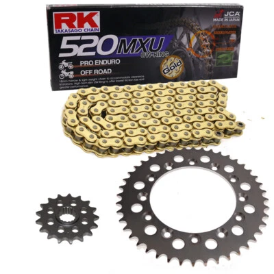 Chain Set Kawasaki KX 450 F 06-15 Chain RK GB 520 MXU 114 Open GOLD 13/50 - Image 1 of 4