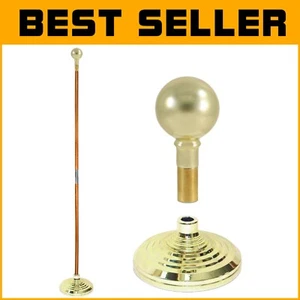 Versatile Telescoping Indoor Flagpole Kit - Gold Finish & Customizable Toppers - Picture 1 of 6