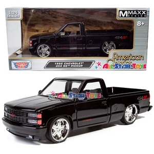MOTORMAX MMAXX 1992 CHEVROLET 454 SS Custom PICK UP TRUCK 1/24 BLACK 73203 MXBK - Picture 1 of 5