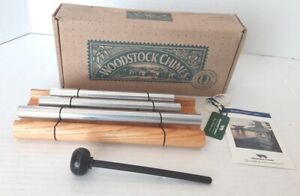 Woodstock Chimes Zenergy Chime TRIO Wood Base  With Mallet Original Box 