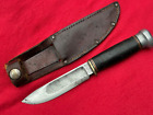 VINTAGE Marble's Hunting Knife Gladstone, MI 4 1/2 Blade Stacked Leather Handle