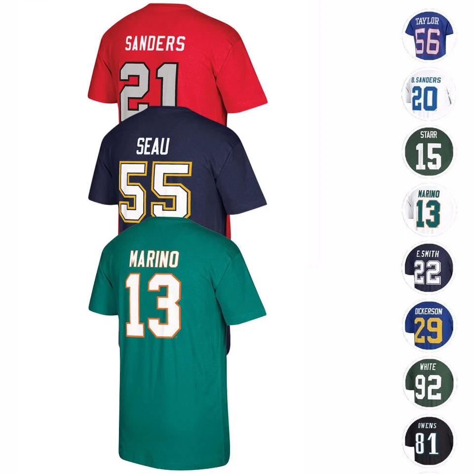 NFL Mitchell & Ness Retired Player Name & Number Jersey T-Shirt Collection Men's - Image 1 of 1