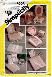 "Accesorios de escritorio y tocador" © 1981 patrón de costura simplicity #5296 ¡ENVÍO GRATUITO! - Imagen 1 de 6