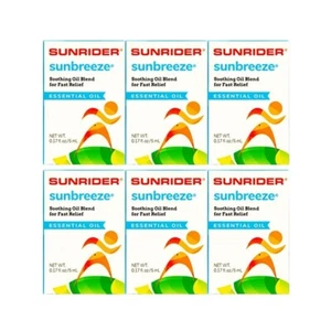 6 Bottles Sunrider Sunbreeze Essential Oil 5ml Pain Relief Muscle Ache Menthol - Picture 1 of 9