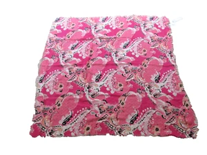 Chico's Floral Paisley Quadrat Schal durchsichtig roher Saum Rose/Rosa neu mit Etikett 40" - Bild 1 von 6