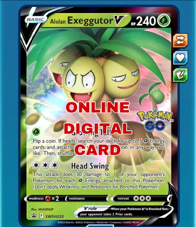 Alolan Exeggutor V SWSH225 PROMO Pokemon TCG Online Digital Card PTCGO - Image 1 of 1