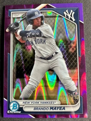 BRANDO MAYEA 2024 BOWMAN CHROME PROSPECTS PURPLE RAYWAVE REFRACTOR 055/250 - Image 1 of 2