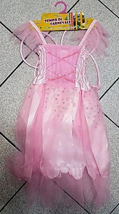 Fatina Rosa con Strasse e Ali Vestito Costume Carnevale 5-6 Anni 110cm Nuovo - Foto 1 di 5