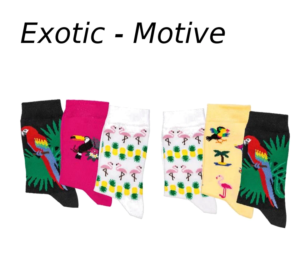 Sockenliebe Damen Kinder Socken ohne Gummi Exotic Motive 35-38 39-42 2164