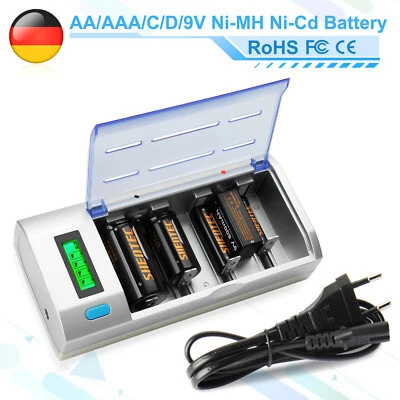 Universal LCD Batterieladegerät Akku Ladegerät Für AA AAA SC C D 9 V Ni-MH Ni-CD - Bild 1 von 4
