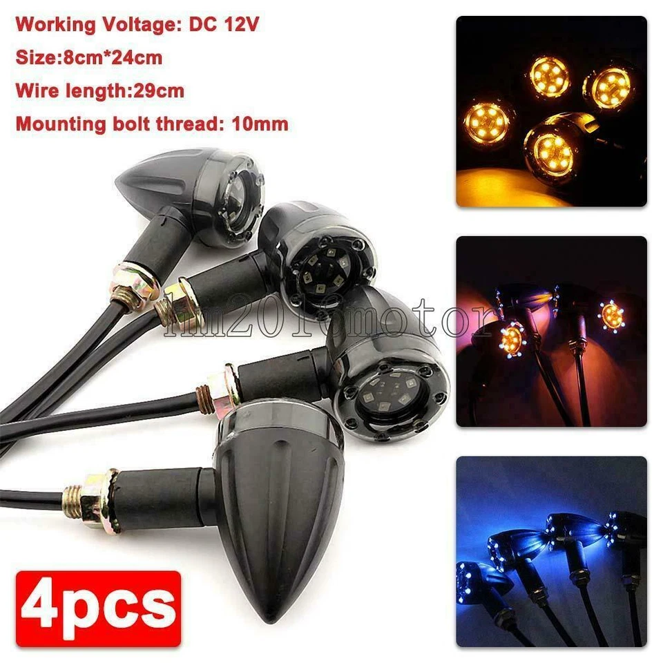 Mini intermitente LED 4x de plástico de 3,1" para Suzuki Intruder VS 700-800 1400 1500 Foto 1 de 4