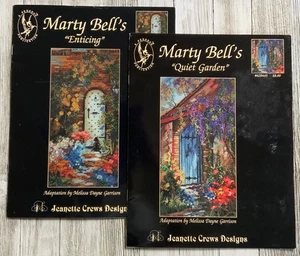 Lot of 2 Pegasus Cross Stitch Marty Bells Patterns ~ Quiet Garden and Enticing - Picture 1 of 4
