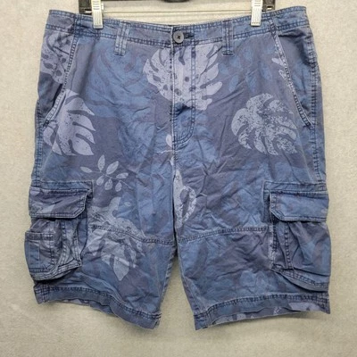 Pantalones Cortos de Carga Retro Urban Pipeline Para Hombres 36 Cintura 11" Entrepierna Azul Floral Sueltos Foto 1 de 4