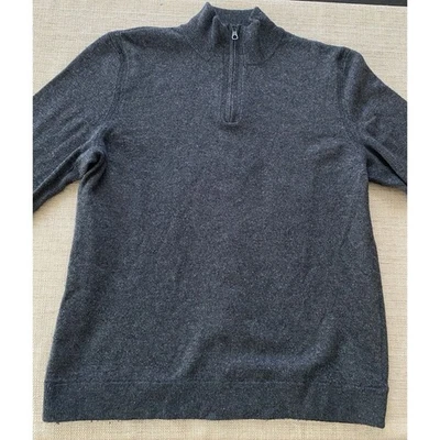 RAG & BONE 100% Wool Trim: Lamb Leather Men's Quarter Zip Sweater M - Image 1 of 4