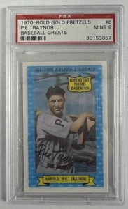 1970 ROLD GOLD PRETZELS BASEBALL GREATS #8 HAROLD PIE TRAYNOR PSA 9 30153057 - Picture 1 of 2