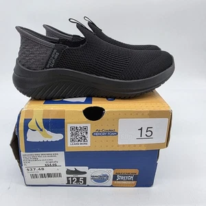 Skechers Slip-Ins Ultra Flex 3.0 Shoes Kids Size 12.5 Black Memory Foam Washable - Picture 1 of 12