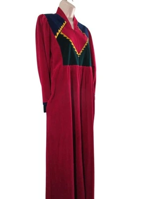 Винтажный Vanity Fair женщин длинным рукавом красный пальто платье шеврон акценты размер S - Изображение 1 из 4