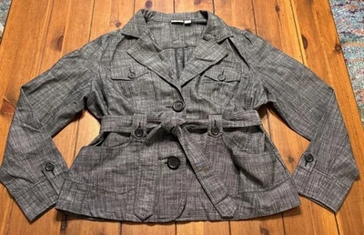 Chaqueta Blazer Cato Negra Cambray Abotonada Talla XL Faja Corbata Profesional Foto 1 de 4