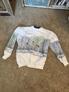 Vibtage Art Unlimited sportswear winter cardinal sweatshirt crewneck size small - Picture 1 of 7