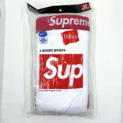 Supreme x Hanes TAGLESS Boxer Briefs (4pk) Small Small - White - Image 1 of 2