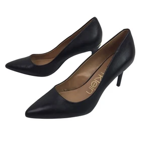 Zapatos de salón Calvin Klein Kamara de cuero con tacón alto punta para mujer 9,5 negros - Imagen 1 de 11