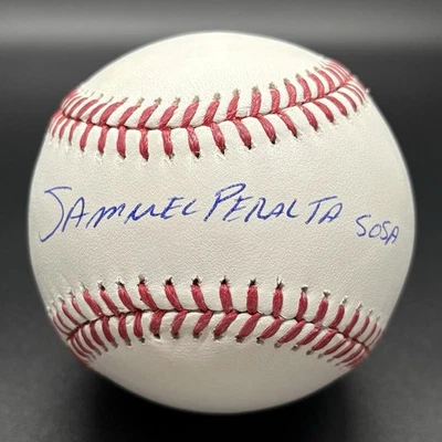 Sammy Peralta Sosa nombre completo autografiado béisbol (BAS) *RARO* Foto 1 de 2