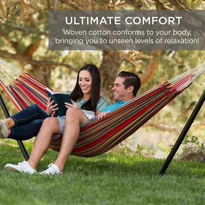 Best Choice Products 2-Person Brazilian-Style Cotton Double Hammock Bed W/ Carry - Image 1 of 4