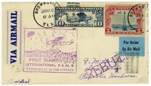 USA Honduras Returned Rebuts 1930 FAM8 First Airmail Flight #C10 #C11 Postage - Picture 1 of 2