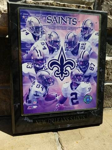Plaque 2003 New Orleans Saints Wood Framed Football Tickets Season Superbowl Cover