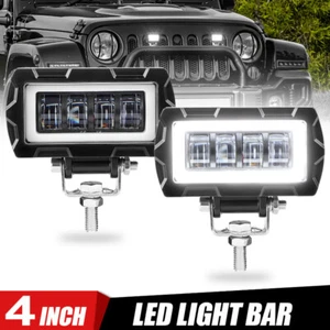 2X 4"in LED Work Light Bar Driving Angel Eye Halo Spot Pod Offroad Truck SUV ATV - Bild 1 von 11