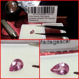 Zafiro natural Rosa talla Pera de Madagascar 0.45 Cts - Imagen 1 de 7