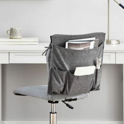 Cadeira Pottery Barn Teen reciclada traseira economia de espaço/carvão nova com etiquetas - Imagem 1 de 3