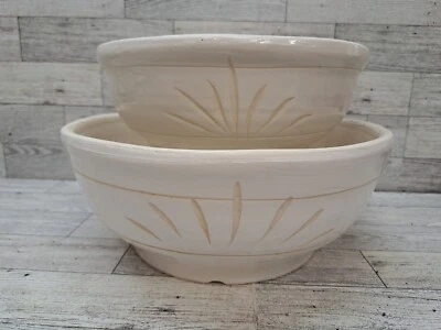 VASOS DE FLORES DE ESMALTE BRANCO VINTAGE LEE'S POTTERY C4 E C5 PRIMORDIAL, CA. 31/2x81/2 101/2x41/2  - Imagem 1 de 4