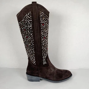 Beverly Feldman Tall Boots Womens Size 7 B Brown All Leather Zip Up Casual Shoes - Picture 1 of 10
